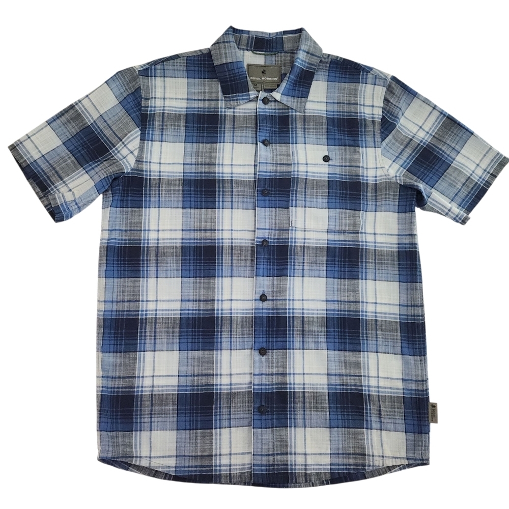 ROYAL ROBBINS men's redwood plaid short sleeve - medium